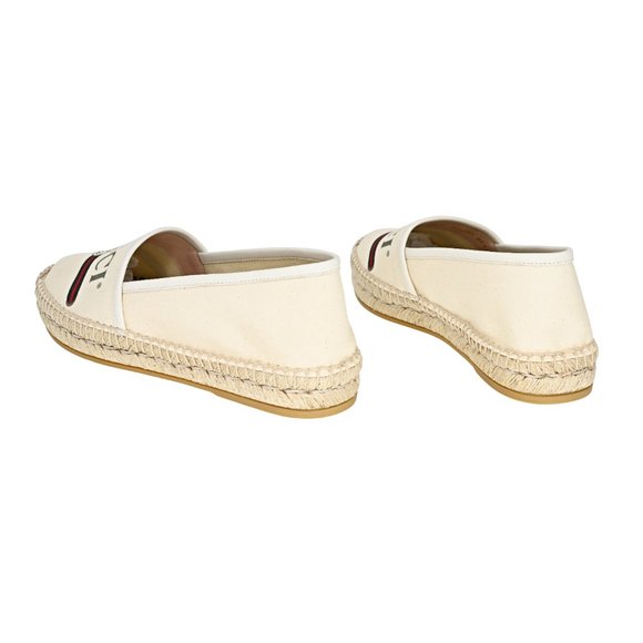 Gucci Women's Logo Print Canvas Espadrille Flats - Picture 4 of 12